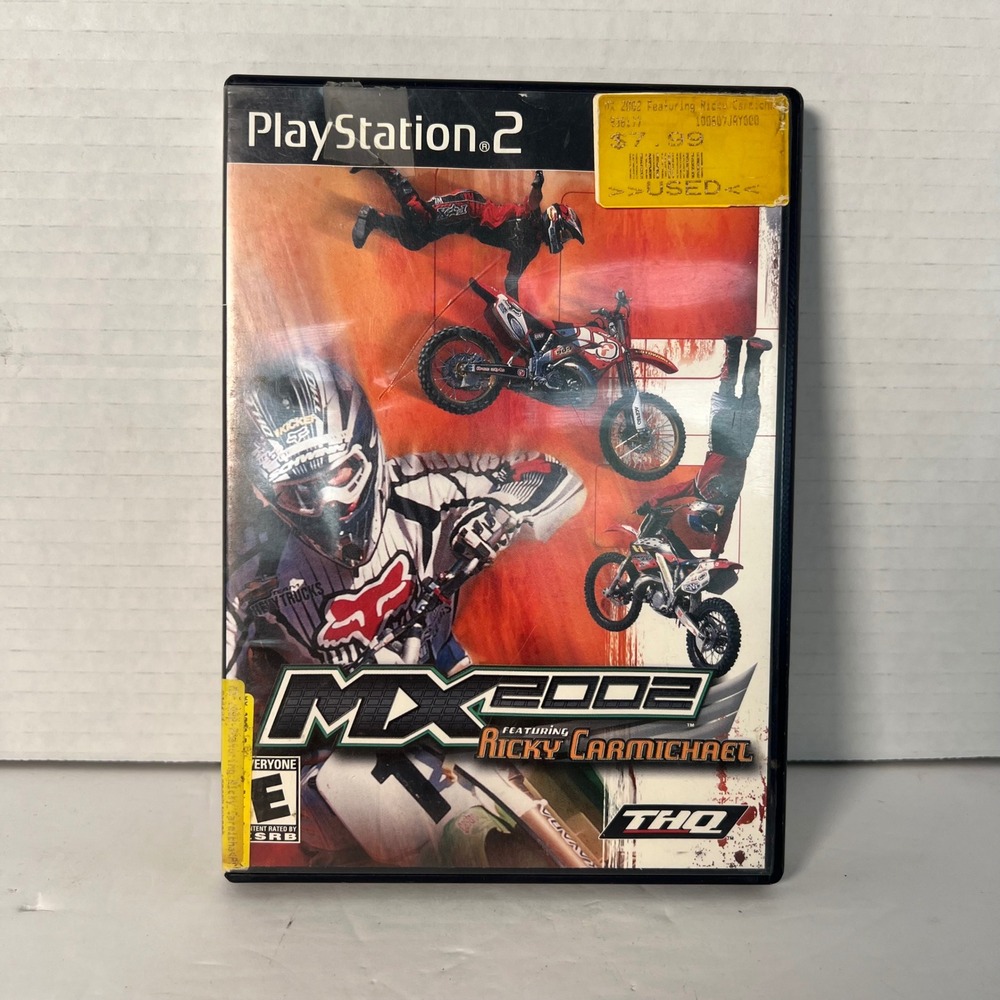 MX 2002 Featuring Ricky‎ Carmichael Sony PlayStation 2 PS2 Racing Game THQ 2001